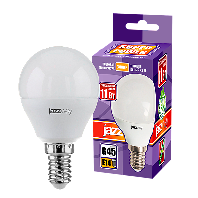 Лампа светодиодная PLED- SP G45 11w E14 3000K 230/50 Jazzway 