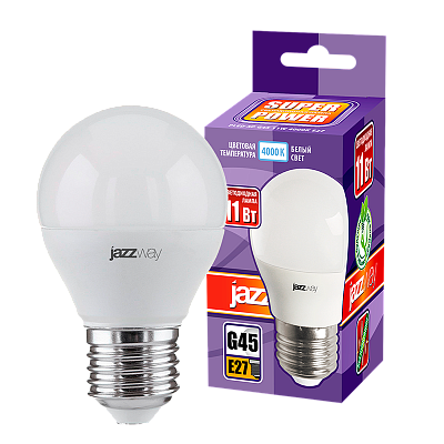 Лампа светодиодная PLED- SP G45 11w E27 4000K 230/50 Jazzway