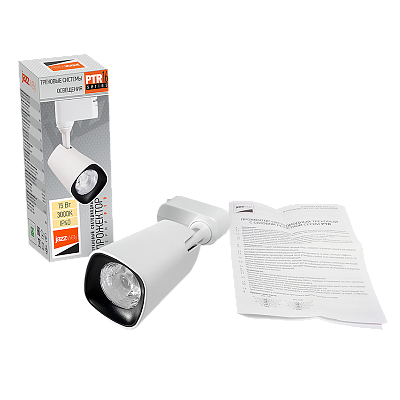 Трековый светильник светодиодный PTR 1615 15w 3000K 24° WH IP40