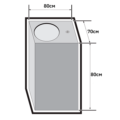 Светильник фасадный PDL-S 72080 GU10-1 GR 230V IP65