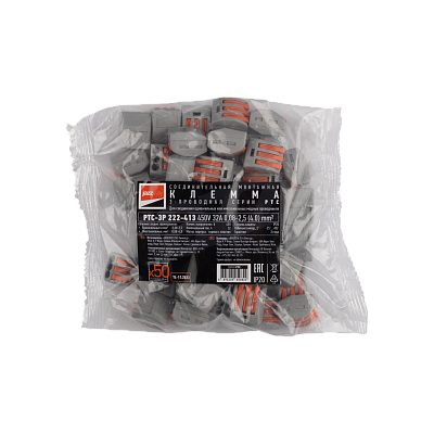 Клемма монтажная СМК PTC-3P 222-413   450V 32A 0,08-2,5(4,0) мм2