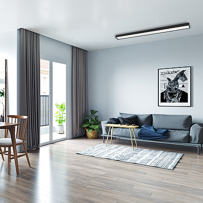 Светильник светодиодный PSO-01 24w 4000K BLACK 1200х70 IP40