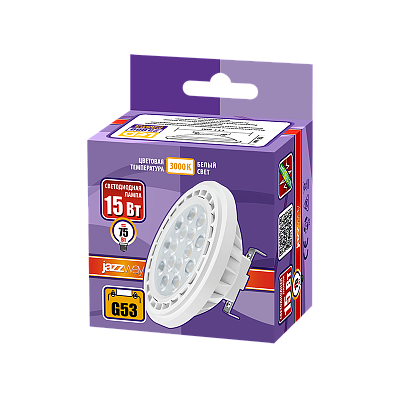 Лампа светодиодная PLED-AR111 15w 3000K 1200Lm G53 185-265V Jazzway