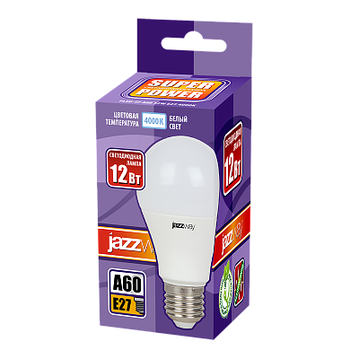 Лампа светодиодная PLED- SP A60 12w E27 4000K 230/50 Jazzway 