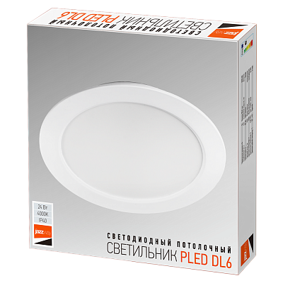 Cветильник светодиодный встраиваемый PLED DL6 24w 4000K WH IP40