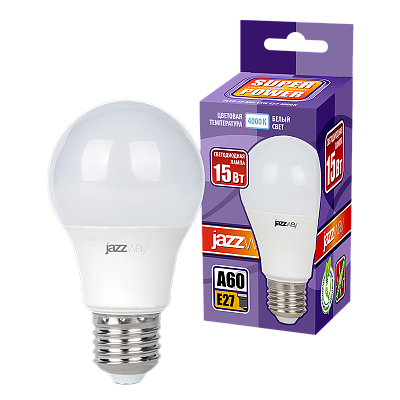 Лампа светодиодная PLED- SP A60 15w E27 4000K 230/50 Jazzway