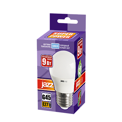 Лампа светодиодная PLED- SP G45 9w E27 5000K-E Jazzway 
