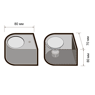 Светильник фасадный PDL-R 72080 GU10 -1 BL 230V IP65