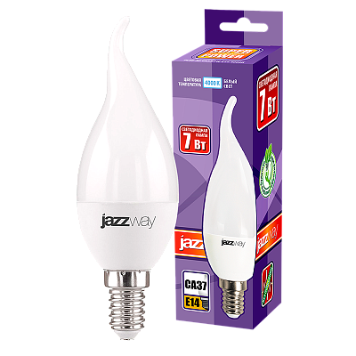 Лампа светодиодная PLED- SP CA37 7w E14 4000K  230/50 Jazzway