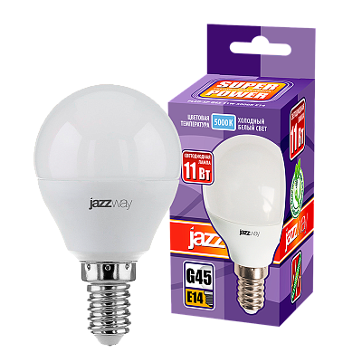 Лампа светодиодная PLED- SP G45 11w E14 5000K 230/50 Jazzway
