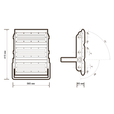 Светильник светодиодный промышленный PPI-02 6*50w