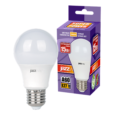 Лампа светодиодная PLED- SP A60 15w E27 3000K 230/50 Jazzway 